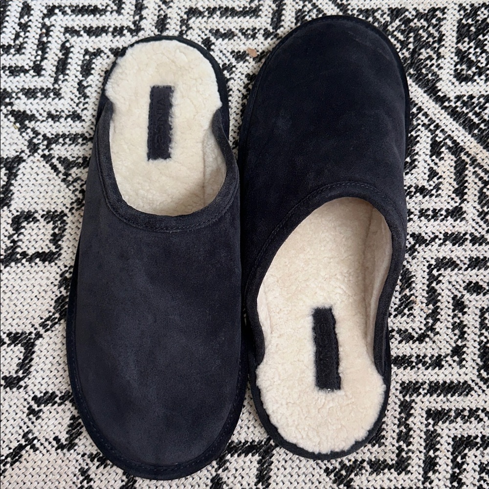 Men’s Vince Lambs Fur/Suede Slipper